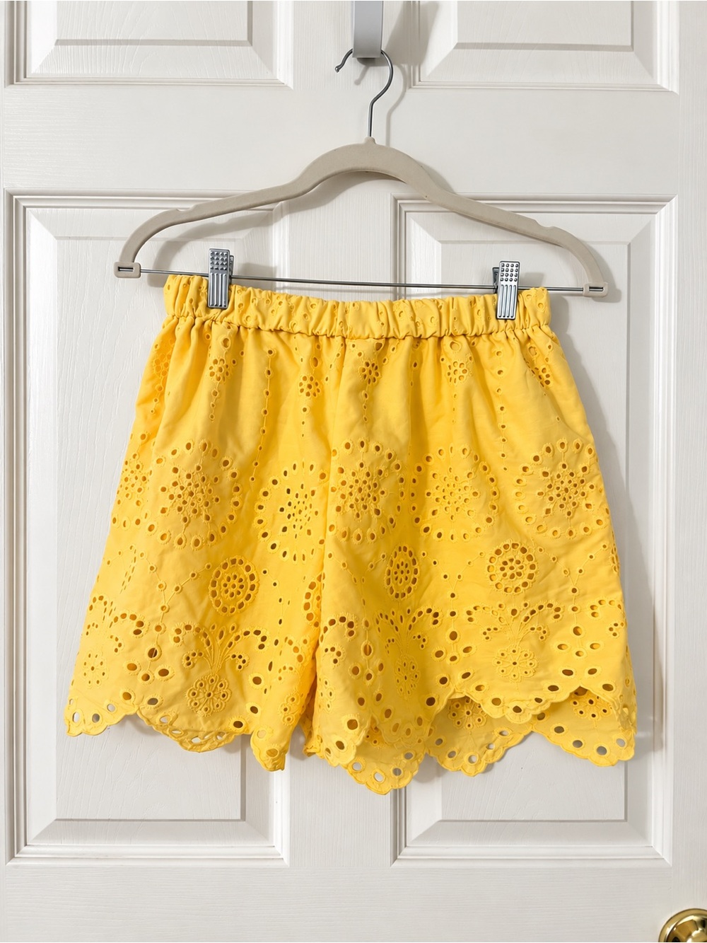 Yellow Eyelet Women’s Shorts
